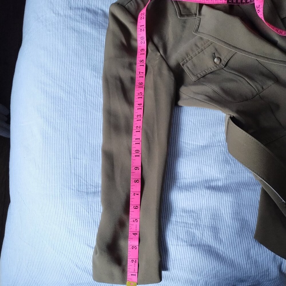 Louben Women's Olive Green Utilitarian Coat | Size US 10 - Picture 11 of 13